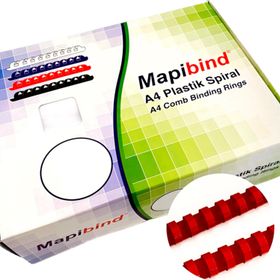Mapibind 19 mm Kırmızı 100 Adet Plastik Spiral