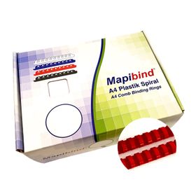 Mapibind 20 mm Kırmızı 100 Adet Plastik Spiral