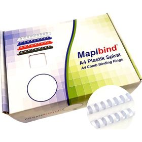 Mapibind 22 mm Beyaz 100 Adet Plastik Spiral