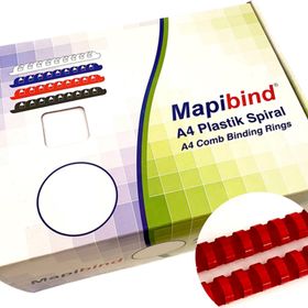 Mapibind 22 mm Kırmızı 50 Adet Plastik Spiral