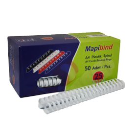 Mapibind 25 mm Beyaz 50'li Plastik Spiral