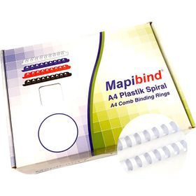 Mapibind 28 mm Beyaz 50 Adet Plastik Spiral
