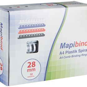 Mapibind 28 mm Beyaz 50 Adet Plastik Spiral