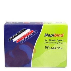 Mapibind 38 mm Kırmızı 50 Adet Plastik Spiral