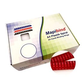 Mapibind 38 mm Kırmızı 50 Adet Plastik Spiral