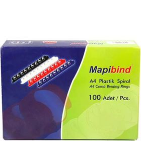 Mapibind 6 mm Beyaz 100 Adet Plastik Spiral