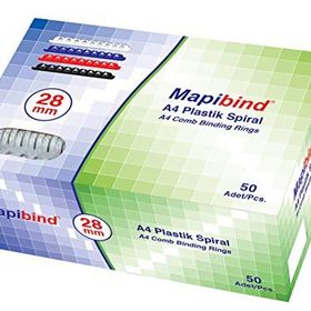 Mapibind 6 mm Beyaz 100 Adet Plastik Spiral