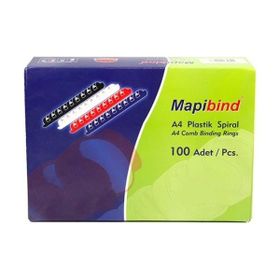 Mapibind 8 mm Kırmızı 100 Adet Plastik Spiral
