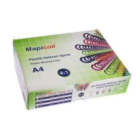 Mapicoil 4:1 10 mm Şeffaf 100 Adet 48 Lop Plastik Helezon Spiral