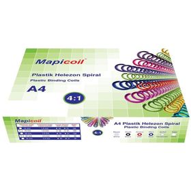Mapicoil 4:1 8 mm Şeffaf 200 Adet 48 Lop Plastik Helezon Spiral