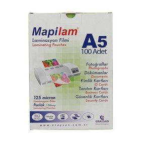Mapilam 125 Micron A5 Parlak 216x155 mm 100'lü Laminasyon Filmi