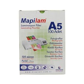 Mapilam 125 Micron A5 Parlak 216x155 mm 100'lü Laminasyon Filmi