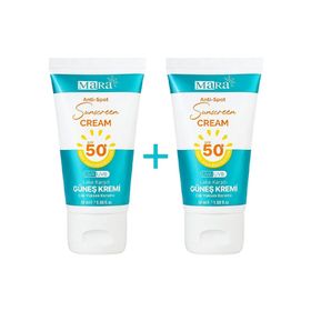 Mara 50 ml 2 Adet SPF 50+ Tüm Cilt Tipleri İçin Leke Karşıtı Yüz Güneş Kremi