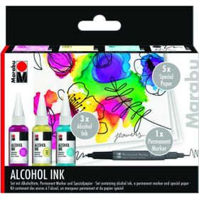 Marabu Alcohol Ink Set Flowers 3x20 ml Akrilik Boya