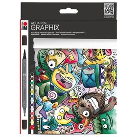 Marabu Aqua Graphix Mega Mash 12 Renk Kalem Seti