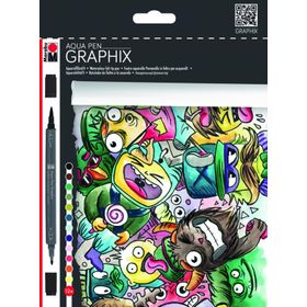 Marabu Aqua Graphix Mega Mash 12 Renk Kalem Seti