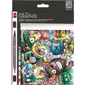 Marabu Aqua Graphix Mega Mash 12 Renk Kalem Seti