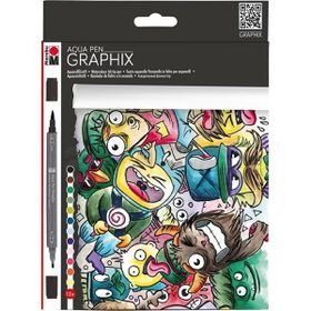 Marabu Aqua Graphix Mega Mash 12 Renk Kalem Seti