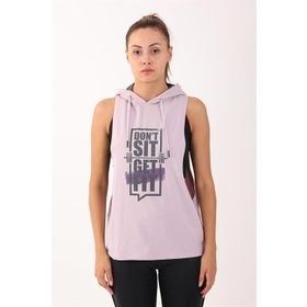 Maraton Active 17503 Mercan Regular Kapüşonlu Kolsuz Gym Kadın Atlet