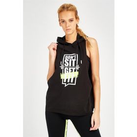 Maraton Active 17503 Mercan Regular Kapüşonlu Kolsuz Gym Kadın Atlet