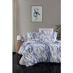 Marble Çift Kişilik 4 Parça 200x220 Mavi Nevresim Takımı