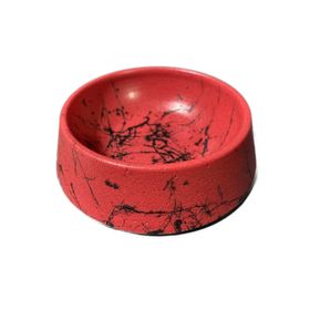 Marbly Red Black Mermerit 8 oz Kedi Köpek Mama ve Su Kabı