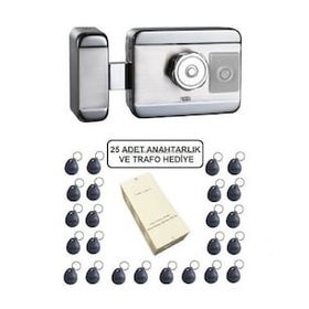 Marelli Sensörlü Motorlu Sessiz + Güvenli Manyetik Elektrikli Trajlı Apartman Kapı Kilidi Motorlu Otomat + Kartlı Sistemi + Trafosu + 25 Çip