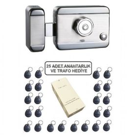 Marelli Smart Motorlu Otomat Sessiz-Güvenli Elektrikli Trajlı Apartman Kapı Kilidi + Kartlı Sistemi + Trafosu + 25 Çip