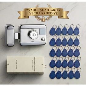 Marelli Su Geçirmez Devreli Bahçe Kapısı İçin Manyetik Motorlu Otomat + Kartlı Sistemi + Trafosu + 25 Çip
