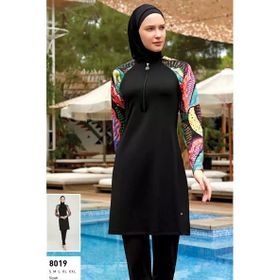 Maresiva 8019 Siyah Uzun Kollu Likralı Tam Kapalı Kadın Tesettür Mayo