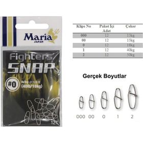 Maria Fighter 12 Adet Snap Maket Balık Klipsi