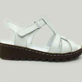 Marine Shoes 86017 Beyaz Hakiki Deri Kadın Sandalet