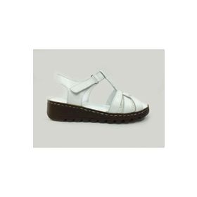 Marine Shoes 86017 Beyaz Hakiki Deri Kadın Sandalet