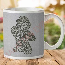 Mario Text Silhouette Baskılı Kupa