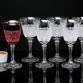 Marjha 153.CAM.003 6'lı Renksiz Petek Desen Kadeh