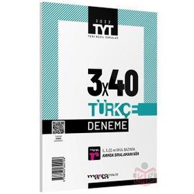 Marka 2022 YKS TYT Türkçe 3x40 Deneme Marka Yayınları