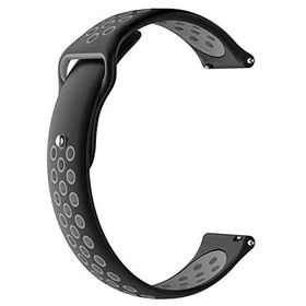 Markacase Galaxy Watch 42 mm Delikli Siyah Gri Silikon Kordon