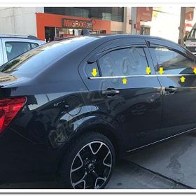 Markadan Chevrolet Aveo Sedan 2012 Sonrası 4 Parça Paslanmaz Çelik Cam Çıtası