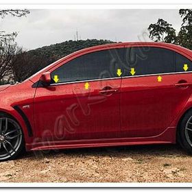 Markadan Mitsubishi Lancer 2008 Sonrası 4 Parça Paslanmaz Çelik Cam Çıtası