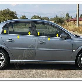 Markadan Opel Vectra C 2002-2009 4 Parça Paslanmaz Çelik Cam Çıtası