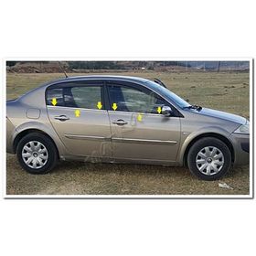 Markadan Renault Megane 2 Sedan 2004-2010 4 Parça Paslanmaz Çelik Cam Çıtası