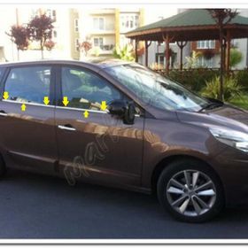 Markadan Renault Scenic 3 2009 Sonrası 4 Parça Paslanmaz Çelik Cam Çıtası