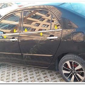 Markadan Toyota Corolla Sedan 2002-2006 4 Parça Paslanmaz Çelik Cam Çıtası
