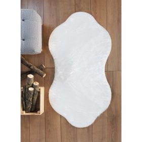 Markaev A Post Ithal Beyaz Peluş 75x150 cm Salon Halı