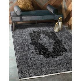 MarkaEv Siyah Gül Klasik 80x300 cm Kilim