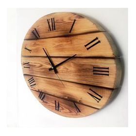 Markakanvas Ahşap Yakma 50x50 cm Duvar Saati