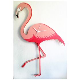 Markakanvas Flamingo Ayağı Sallanır Sarkaçlı Dekoratif Duvar Saati