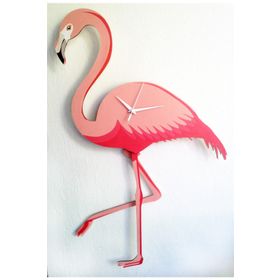 Markakanvas Flamingo Ayağı Sallanır Sarkaçlı Dekoratif Duvar Saati