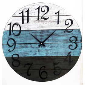Markakanvas Metal Rakamlı Eskitme Ahşap 42x42 cm Duvar Saati