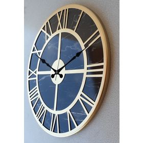 Markakanvas MKS986MTL Mermer Desenli Metal Duvar Saati
